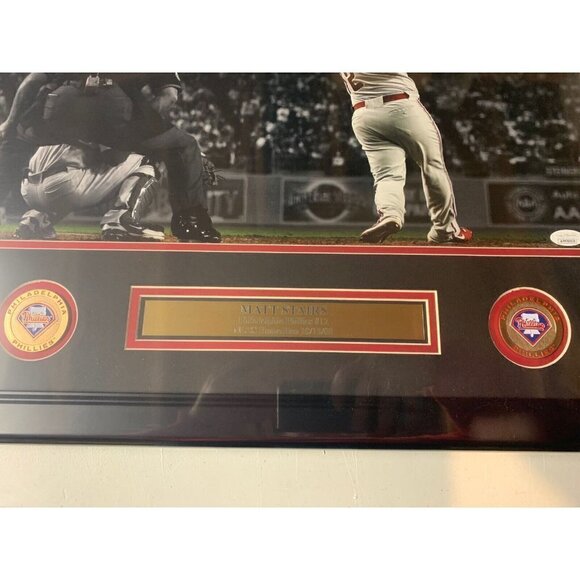 Matt Stairs Autograph Signed Phillies 16x20 Inscribed 08 WSC Photo Framed JSA - Picture 5 of 5
